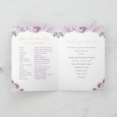 Paarse gouden Quinceanera Princess Padrinos Event Programma (Binnen)