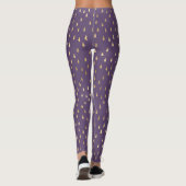Paarse gouden regendruppel Modern Trendy Yoga Leggings (Achterkant)