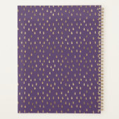 Paarse Gouden Regendruppel Moderne Trendy Monogram Planner (Achterkant)