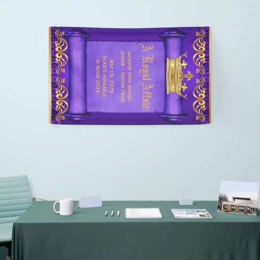 Paarse gouden Royal Crown Banner (Beurs)