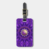 Paarse Gouden Roze Energie Healing Mandala Bagagelabel (Voorkant verticaal)