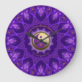 Paarse Gouden Roze Energie Healing Mandala Grote Klok