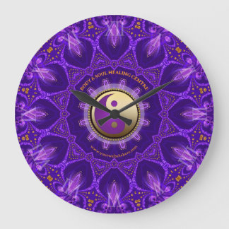 Paarse Gouden Roze Energie Healing Mandala Grote Klok