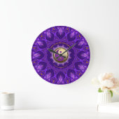 Paarse Gouden Roze Energie Healing Mandala Grote Klok (Huis)