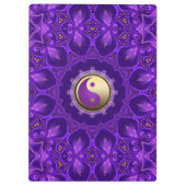 Paarse Gouden Roze Energie Healing Mandala Klembord (Achterkant)