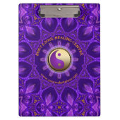 Paarse Gouden Roze Energie Healing Mandala Klembord (Voorkant)