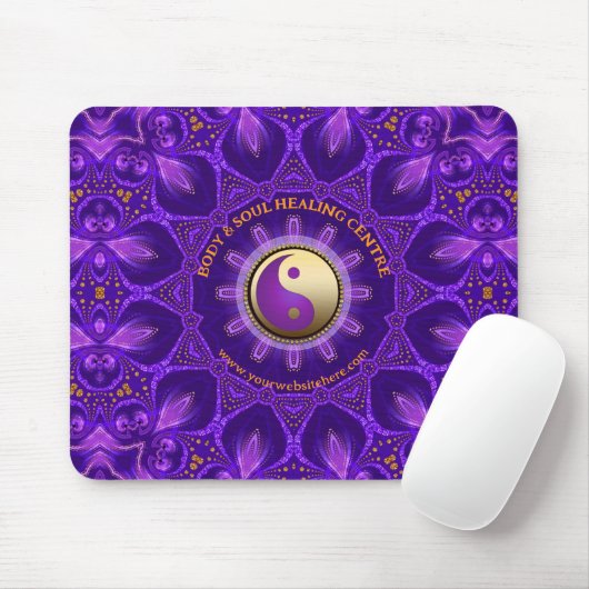 Paarse Gouden Roze Energie Healing Mandala Muismat (Met muis)