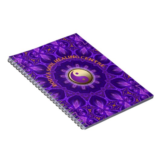 Paarse Gouden Roze Energie Healing Mandala Notitieboek (Rechterzijde)
