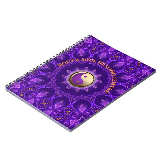Paarse Gouden Roze Energie Healing Mandala Notitieboek (Linkerzijde)