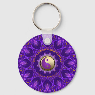 Paarse Gouden Roze Energie Healing Mandala Sleutelhanger