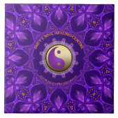 Paarse Gouden Roze Energie Healing Mandala Tegeltje (Voorkant)