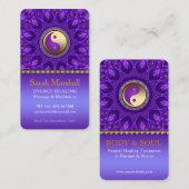 Paarse Gouden Roze Energie Healing Mandala Visitekaartje (Voorkant / Achterkant)