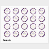 Paarse Gouden Rozen Quinceanera Verjaardagsgunsten Ronde Sticker (Vel)