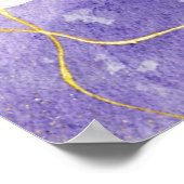 Paarse Gouden Ruimte Waterverf Vrijgezellenfeest W Poster (Hoek)