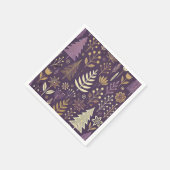 Paarse & Gouden Scandinavische Natuur Decoupage Servet (Hoek)