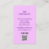 Paarse Gouden Schaar Haar Stylist Professioneel Visitekaartje (Achterkant)