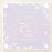 Paarse & Gouden School College Class Reunion Glazen Onderzetter (Achterkant)