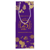 Paarse & Gouden School College Class Reunion Wijn Cadeautas (Achterkant)