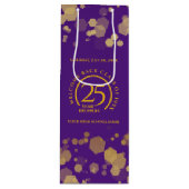 Paarse & Gouden School College Class Reunion Wijn Cadeautas (Voorkant)