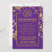 Paarse & gouden schoolklas reünie kaart (Voorkant)