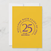 Paarse & gouden schoolklas reünie kaart (Achterkant)