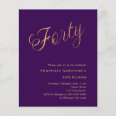 Paarse gouden script 40ste verjaardag (Voorkant)