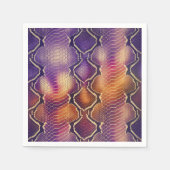 Paarse & Gouden Slang Huidpatroon Decoupage Servet (Voorkant)