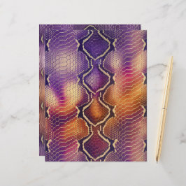 Paarse & Gouden Slangenhuid Patroon Scrapbook Papi