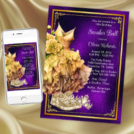Paarse Gouden Sneaker Bal Kaart
