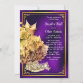 Paarse gouden sneakerbal kaart (Voorkant)