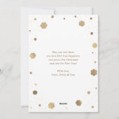 Paarse gouden sneeuwvlokken foto Kerstmis Feestdagenkaart (Achterkant)