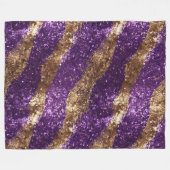Paarse Gouden Sparkle Glitter Girly Fleece Deken (Voorkant (Horizontaal))