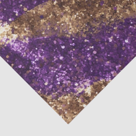 Paarse Gouden Sparkle Glitter Verjaardag Tissuepapier (Detail)