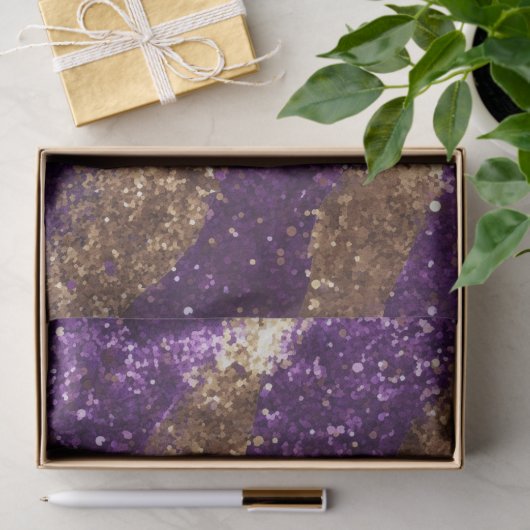 Paarse Gouden Sparkle Glitter Verjaardag Tissuepapier (Geschenk)