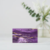 Paarse Gouden Sparkly Visitekaartje Uw Eigen Ontwe (Staand voorkant)