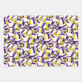 paarse gouden sport coördinerende kleuren volleyba inpakpapier vel (Voorkant)