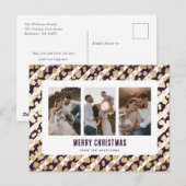 Paarse gouden sterren 3 foto vrolijk kerstfeest feestdagenkaart