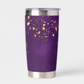Paarse gouden sterren aangepaste monogram initiale geïsoleerde drinkbeker (Links)