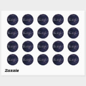 Paarse & Gouden Sterren Celestial Sky Party Favor Ronde Sticker (Vel)