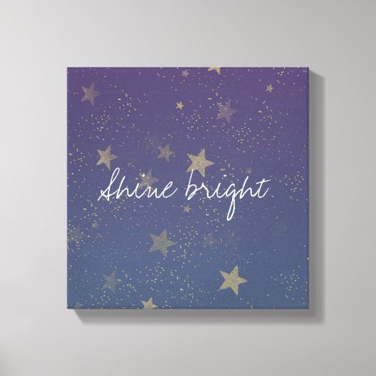 Paarse gouden sterren Confetti Canvas Afdruk (Voorkant)