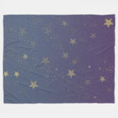 Paarse gouden sterren Confetti Fleece Deken (Voorkant (Horizontaal))