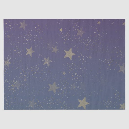 Paarse gouden sterren Confetti Tissuepapier (Voorkant)