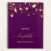 Paarse gouden sterren voor een elegante girale ben planner (Voorkant)