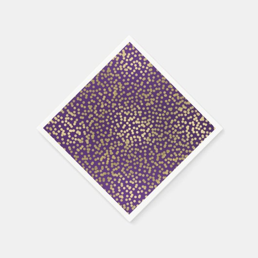 Paarse & Gouden Stippen Confetti Elegant Glam Servet (Hoek)