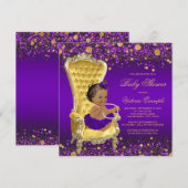 Paarse gouden stoel etnische ballerina Baby shower Kaart (Voorkant / Achterkant)