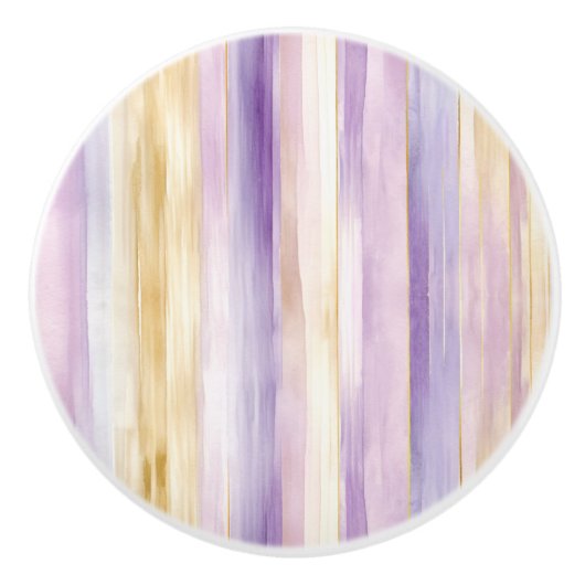 Paarse gouden strepen keramische knop (Voorkant)