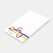 paarse gouden strepen volleybal speler naam post-it® notes (Schuin)