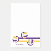 paarse gouden strepen volleybal speler naam post-it® notes (Voorkant)