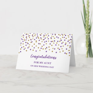 Paarse gouden tante trouwdag gefeliciteerd kaart