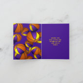 paarse Gouden Team Kleuren Basketballen Kinderen V Kaart (Binnen)